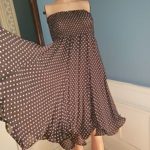 Vtg unbranded crinoline hem strapless dress